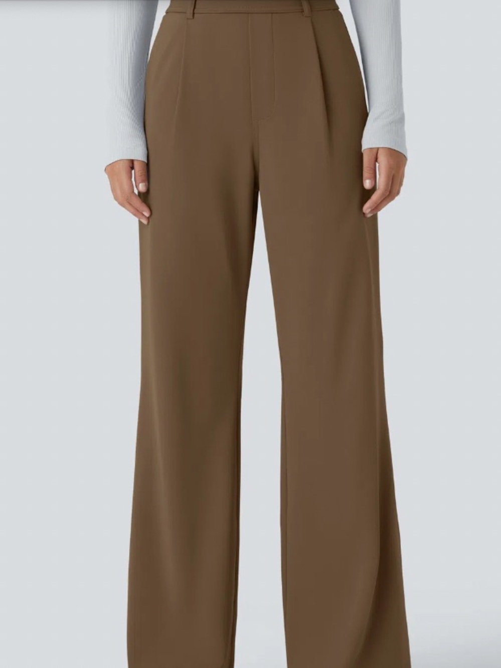 HALARA Wide Leg Dress Pants in Brown